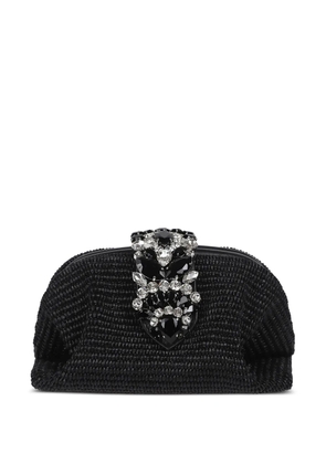Gedebe crystal-embellished woven clutch bag - Black