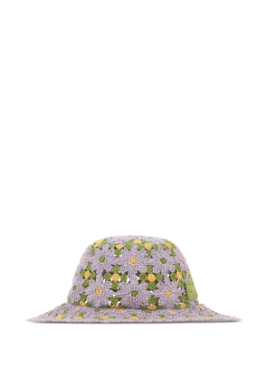 FENDI embroidered crochet bucket hat - Purple
