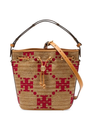 Tory Burch T-Monogram woven bucket bag - Neutrals