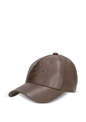 Karl Lagerfeld embossed-logo leather baseball cap - Brown