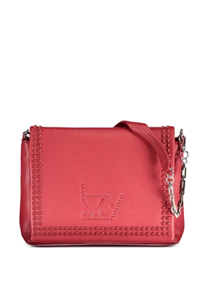 byblos stud-embellished embossed-logo shoulder bag - Red