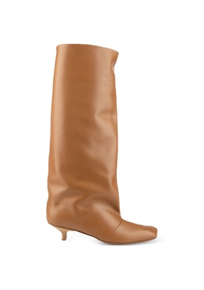 Vicini square-toe leather boots - Brown