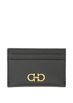 Ferragamo Gancini pebbled-leather card holder - Black