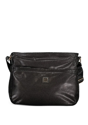 Laura Biagiotti pebbled logo-plaque shoulder bag - Black