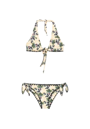 Anjuna floral-print crochet-trim bikini - Neutrals