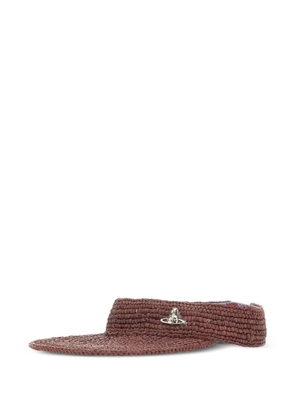 Vivienne Westwood Orb woven raffia visor - Brown