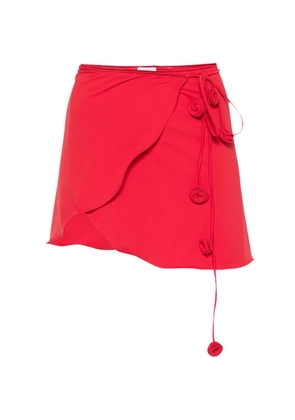 La Reveche floral-appliqué pareo - Red