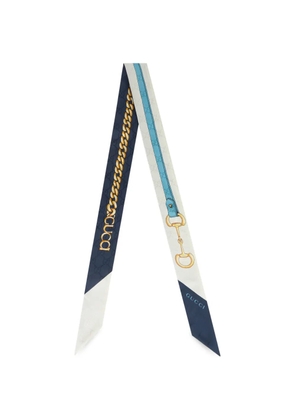 Gucci Horsebit chain-print scarf - Blue