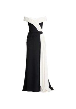 Tadashi Shoji draped slit maxi dress - Black