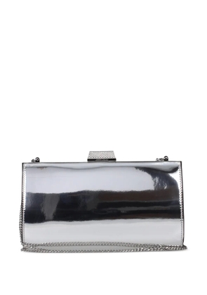 Jimmy Choo Zahra metallic leather clutch bag - Silver
