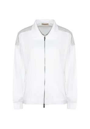 Purotatto cotton zip-up sweatshirt - White