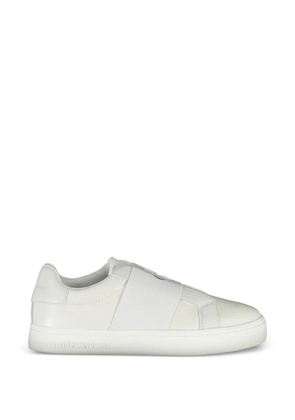 Calvin Klein logo-strap slip-on sneakers - White