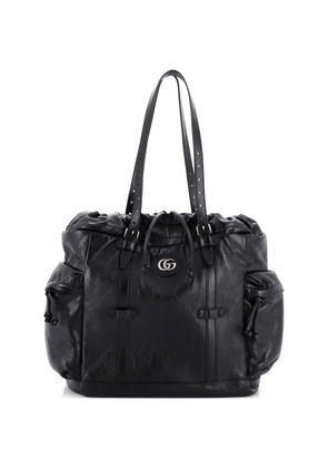 Gucci Pre-Owned Tonal GG Drawstring Leather tote bag - Black