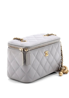 CHANEL Pre-Owned Pearl Crush Vanity Case with Chain Quilted Lambskin Small clutch bag - Grey