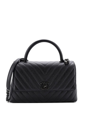 CHANEL Pre-Owned So Black Coco Top Handle Bag Chevron Caviar Small shoulder bag