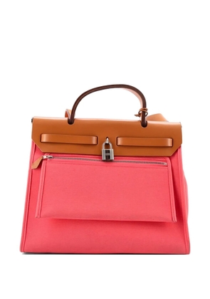 Hermès Pre-Owned Herbag Zip Leather and Toile 31 shoulder bag - Pink
