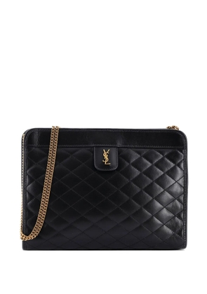 Saint Laurent Pre-Owned Victoire Chain Quilted Leather clutch bag - Black