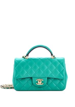 CHANEL Pre-Owned Classic Single Flap Top Handle Bag Quilted Lambskin Mini shoulder bag - Green