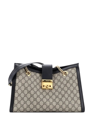 Gucci Pre-Owned Padlock Chain GG Coated Canvas with Leather Medium tote bag - Black