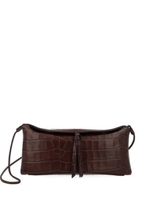 STAUD croc-effect leather shoulder bag - Brown