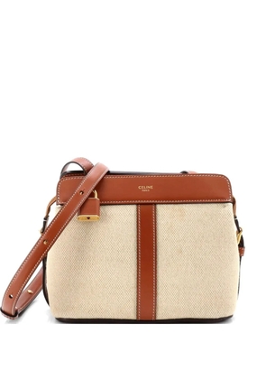 Celine Pre-Owned Teen Cabas De France Bag Leather and Canvas Small shoulder bag - Brown