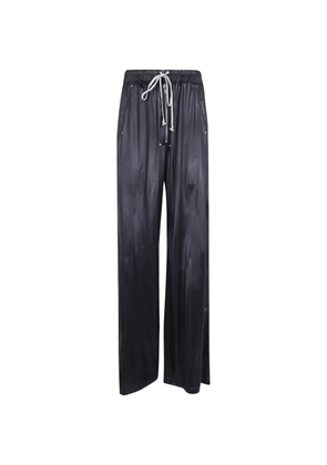 Rick Owens DRKSHDW coated drawstring wide-leg trousers - Black