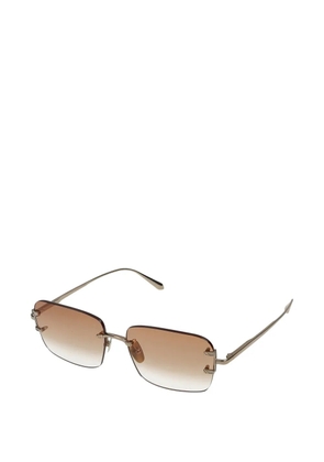 Linda Farrow Sasha rectangle-frame sunglasses - Gold