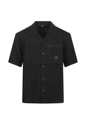 C.P. Company logo-print camp-collar shirt - Black