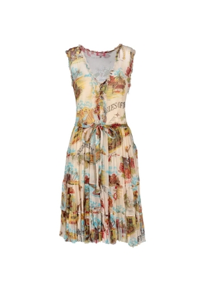 Blumarine Vintage ruffle-trimmed tiered mini dress - Neutrals