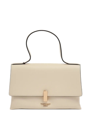 TWINSET logo-plaque foldover clutch bag - Neutrals