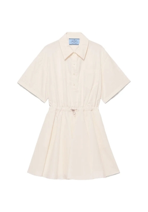 Prada short-sleeved technical pongé dress - Neutrals