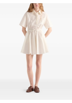 Prada short-sleeved technical pongé dress - Neutrals