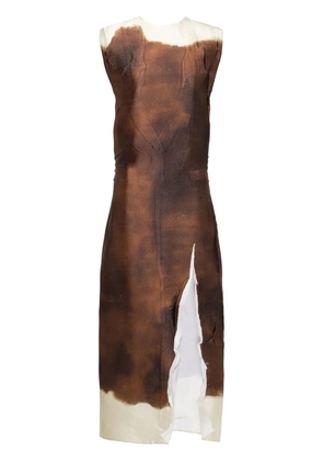Prada satin printed maxi dress - Brown