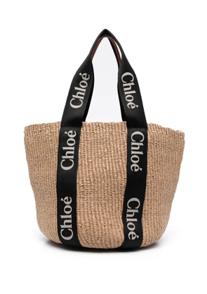 Chloé large Woody tote bag - Neutrals