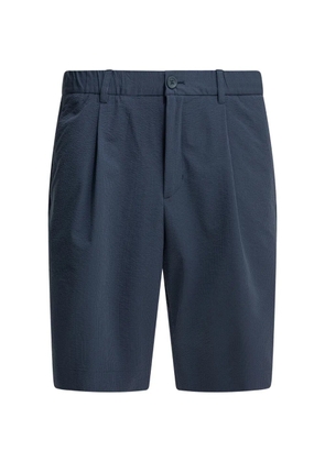 Herno seersucker-texture pleated shorts - Blue
