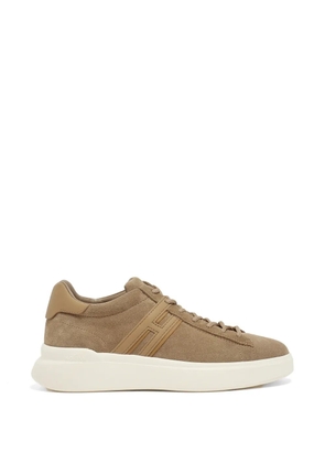 Hogan logo-patch suede sneakers - Neutrals