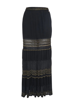 CHANEL Pre-Owned tiered midi skirt - Black
