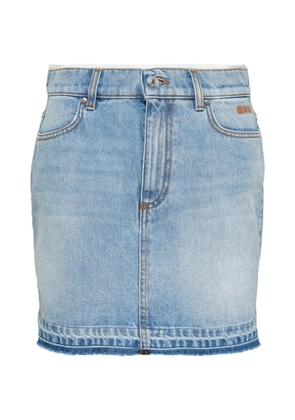 MSGM raw-cut frayed-hem skirt - Blue
