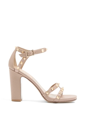 Valentino Garavani Rockstud sandals in elk print calfskin 100mm - Neutrals