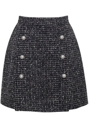 Adam Lippes double-breasted tweed skirt - Black