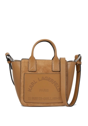 Karl Lagerfeld leather logo-print tote bag - Neutrals