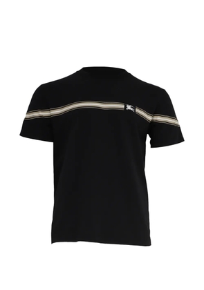 Burberry Pre-Owned striped-embroidered t-shirt - Black