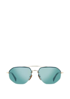 DAVID BECKHAM EYEWEAR geometric-frame rimless sunglasses - Gold