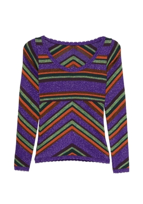 Dolce & Gabbana Pre-Owned 2000s chevron-intarsia sweater - Purple