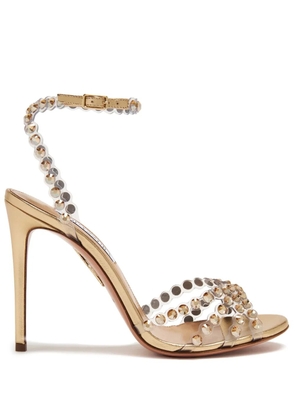 Aquazzura Tequila 105mm crystal-embellished sandals - Neutrals
