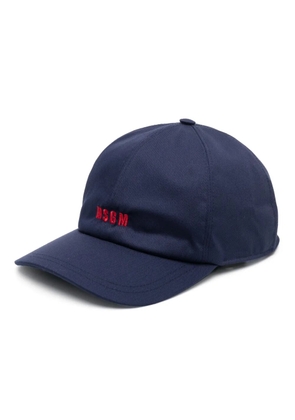 MSGM logo-embroidered cotton cap - Blue