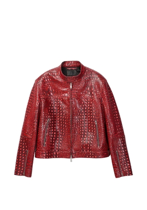 CamperLab zipped smooth leather jacket - Red