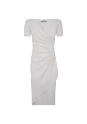 CHIARA BONI La Petite Robe ruched wrap-design midi dress - Neutrals