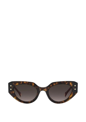 Carolina Herrera tortoiseshell-effect geometric-frame sunglasses - Brown
