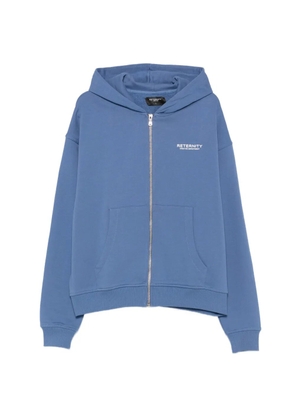 RETERNITY logo-print zip-up hoodie - Blue